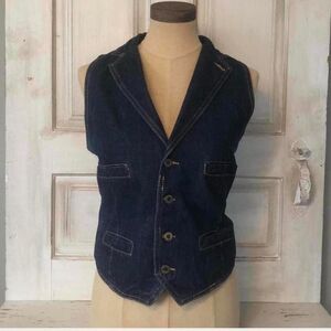 Vintage Dark Blue Denim Vest